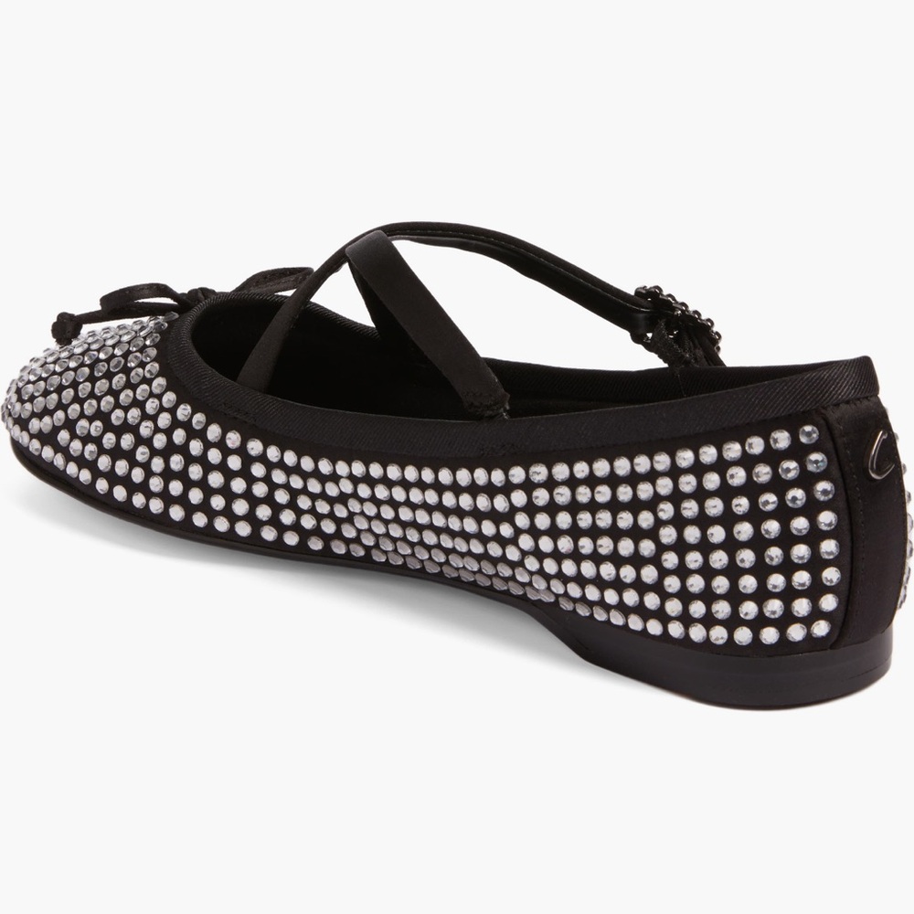 Circus By Sam Edelman Zuri Embellished Rhinestone Black Ballet Flat NIB 7.5 - Picture 3 of 6